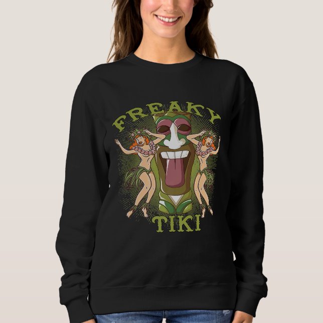 Sweatshirt Freaky Tiki Dieux Totems Idols Retro Tropical Poly (Devant)