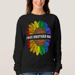 Sweatshirt Free Brother Hugs Lgbt Daisy Rainbow Flower Hippie