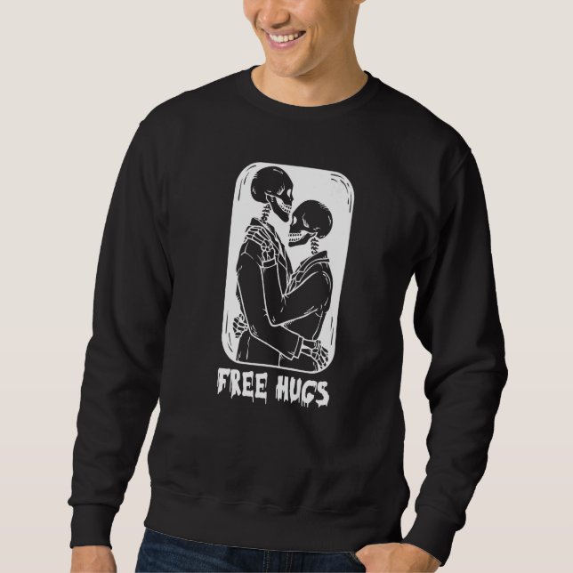 Sweatshirt Free Hugs Kiss Skeleton Men Gay Skeletons Hug (Devant)