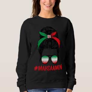 Sweatshirt Free Iran Women Life Freedom Messy Bun Iranian Fla