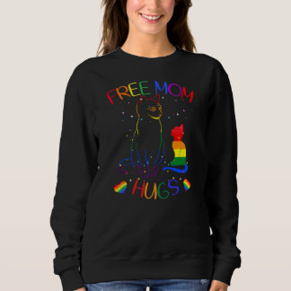 Sweatshirt Free Mom Hugs LGBT Cat Gay Pride Rainbow