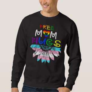 Sweatshirt Free Mom Hugs Messy Bun Rainbow Lgbt Pride 5