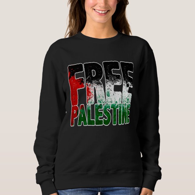 Sweatshirt Free Palestine Gaza Flag Proud Palestine Roots Ara (Devant)