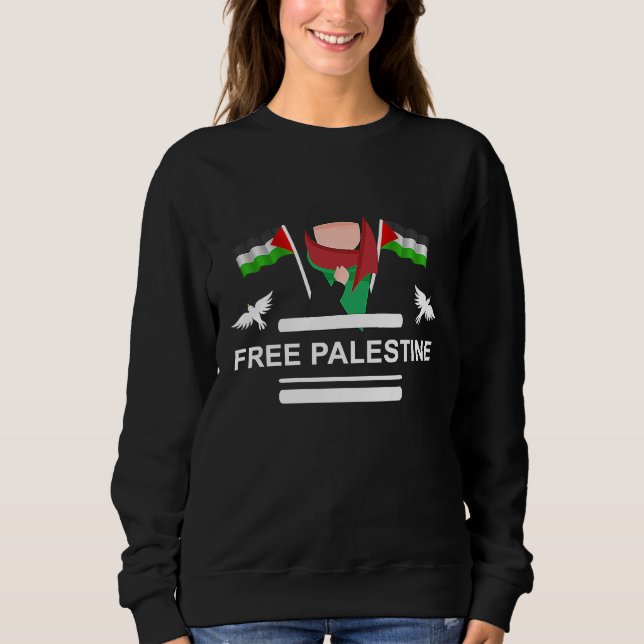Sweatshirt Free Palestine Palestine Flag 1 (Devant)