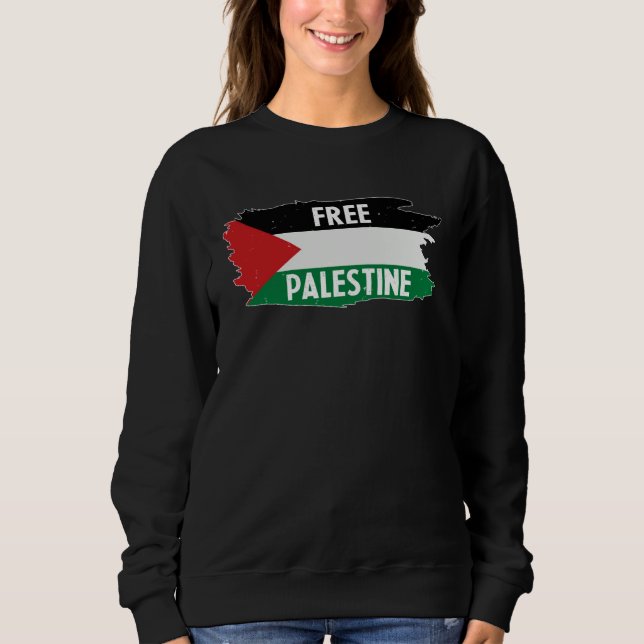 Sweatshirt Free Palestine  Palestine national flag (Devant)