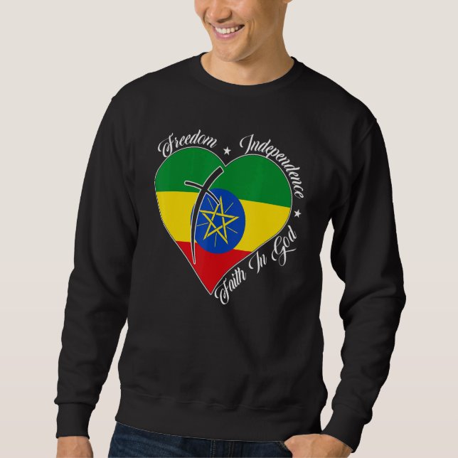 Sweatshirt Freedom Independence Faith In God  Christian Ethio (Devant)