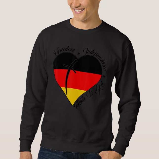 Sweatshirt Freedom Independence Faith In God   Christian Germ (Devant)