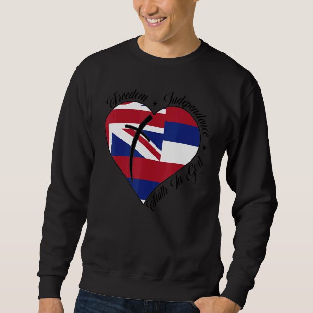 Sweatshirt Freedom Independence Faith In God   Christian Hawa (Devant)