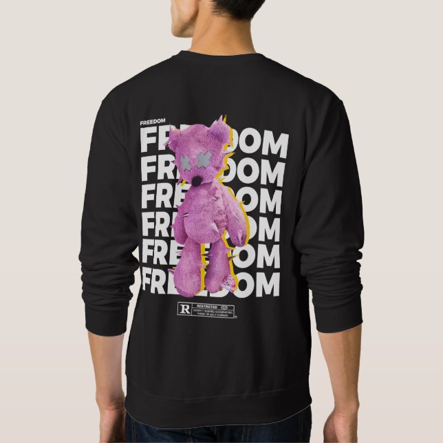 Sweatshirt FREEDOM Vêtements de rue urbains cool (Dos)