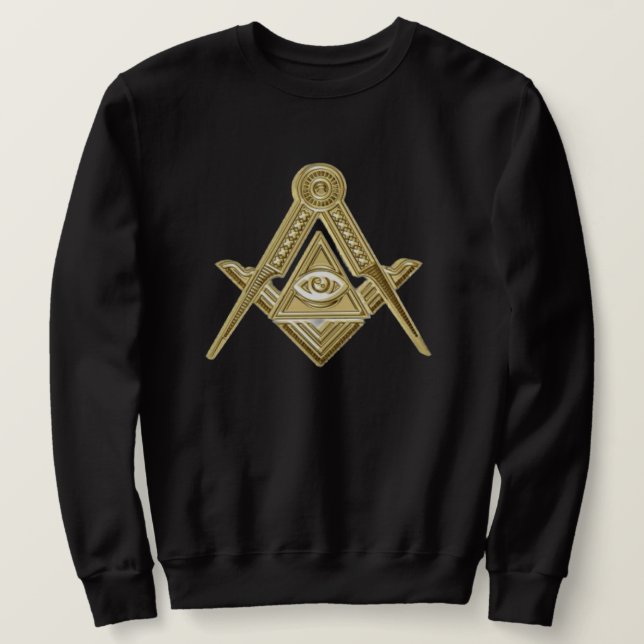Sweatshirt Freemason Carré et Compass Charité Masonic Noir (Design devant)