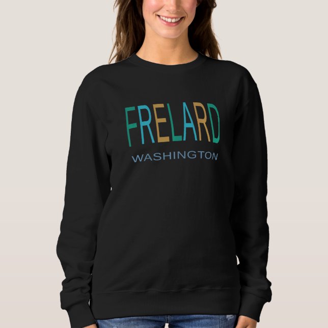 Sweatshirt FRELARD WASHINGTON Blue Green and Yellow FRELARD S (Devant)