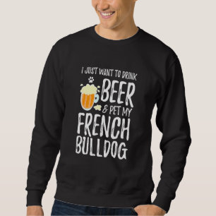 Sweatshirt French Buldog Chien Bière Chien Maman