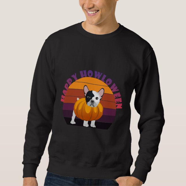 Sweatshirt French Buldog Ghost Funny Chien Halloween (Devant)