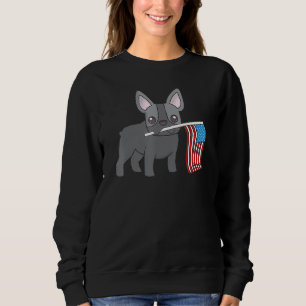 Sweatshirt French Bulldog Avec Drapeau Le 4 Juillet French Bu