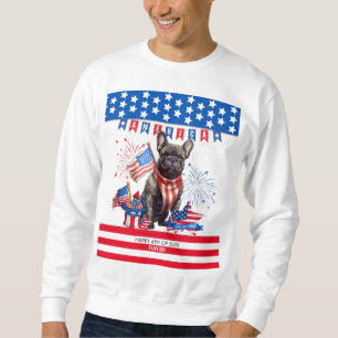 Sweatshirt French Bulldog Happy 4 juillet Amérique patriotiqu