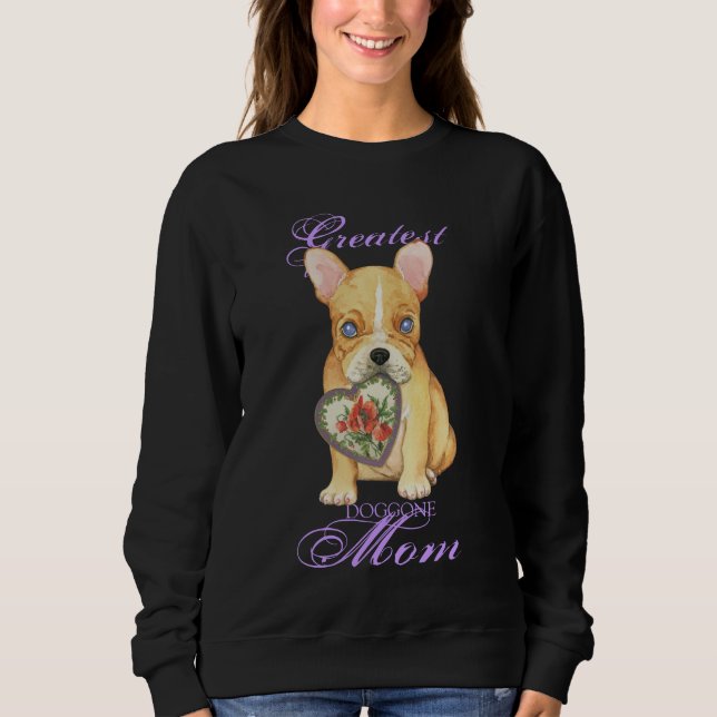 Sweatshirt French Bulldog Heart Maman (Devant)