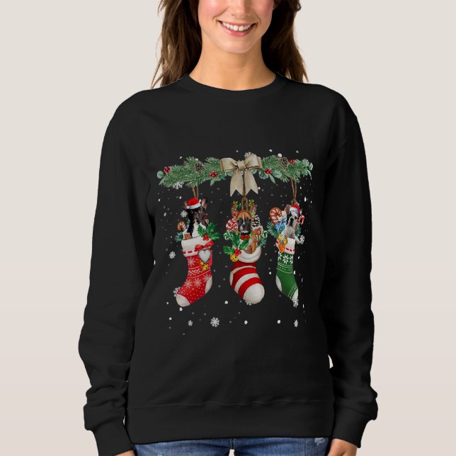 Sweatshirt French Bulldog In Christmas Socks (Devant)