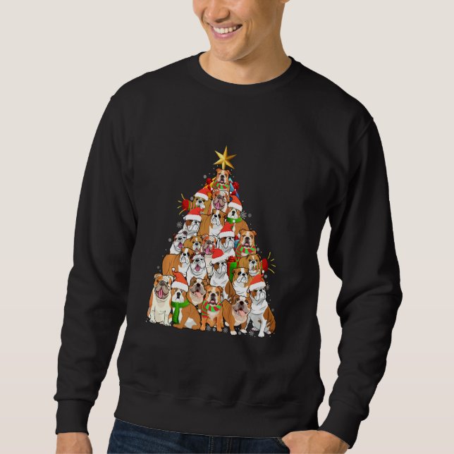 Sweatshirt French Bulldog Tree Christmas Sweater Xmas Pet Dog (Devant)