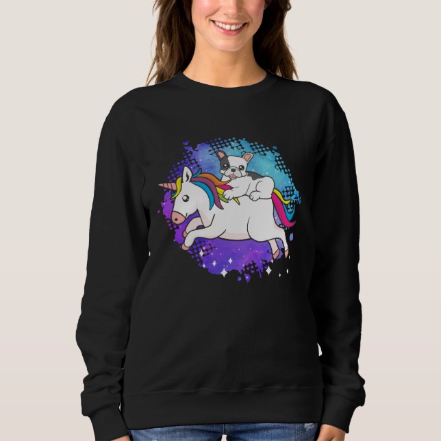 Sweatshirt French bulldog who rashes a unicorn dog (Devant)