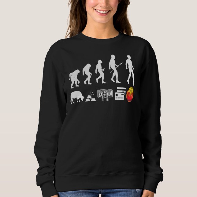 Sweatshirt French Fries Evolution Fryer Fast Food Barbecue (Devant)