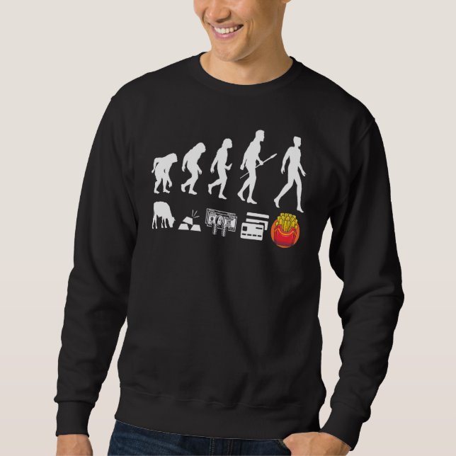 Sweatshirt French Fries Evolution Fryer Fast Food Barbecue (Devant)