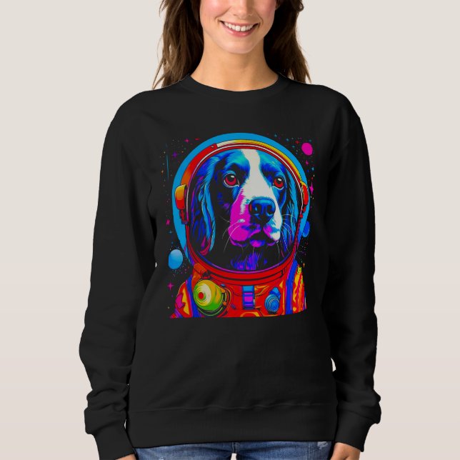 Sweatshirt French Spaniel Dog  Astronaut (Devant)