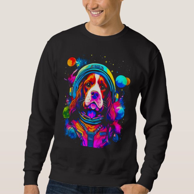 Sweatshirt French Spaniel Dog Space Science (Devant)
