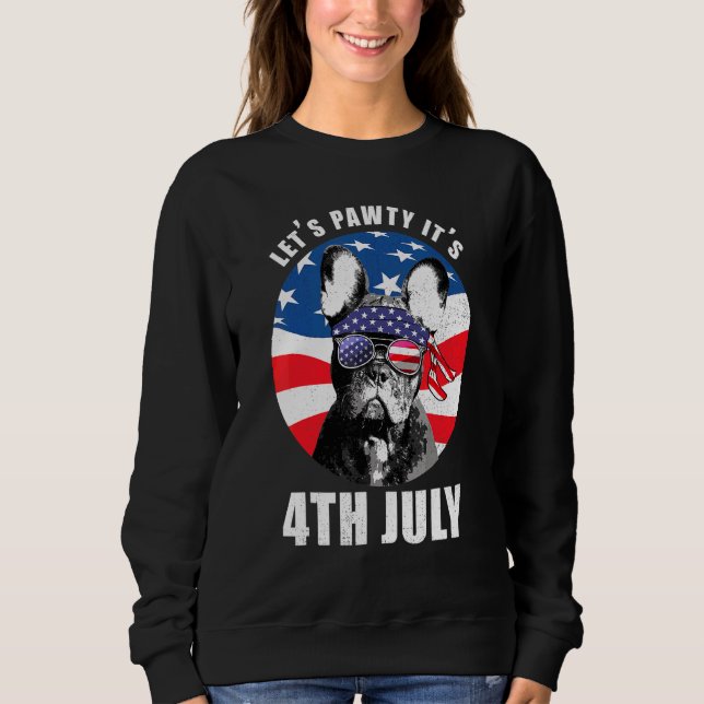 Sweatshirt Frenchie 4 juillet French Bulldog Usa (Devant)