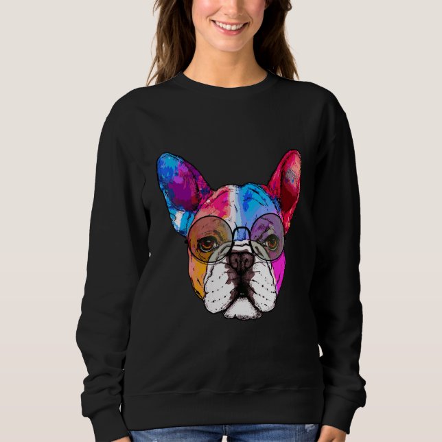 Sweatshirt Frenchie Bulldog mite French Bulldog Chien design (Devant)