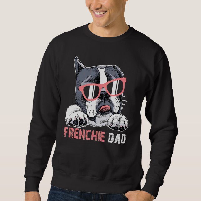 Sweatshirt Frenchie Papa Tee Pour Les Pères Français De Bulld (Devant)