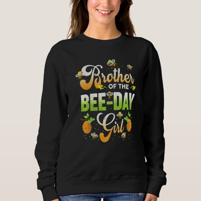 Sweatshirt Frère De La Beeday Girl Bees Party Correspondant B (Devant)