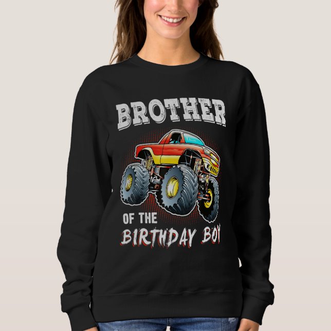 Sweatshirt Frère De L'Anniversaire Garçon Monster Camion Anni (Devant)