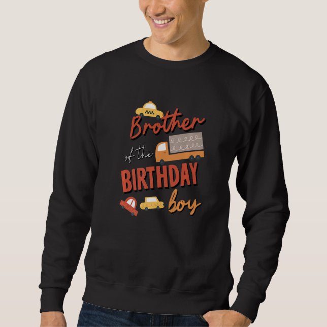 Sweatshirt Frère De L'Anniversaire Garçon Thème Correspondant (Devant)