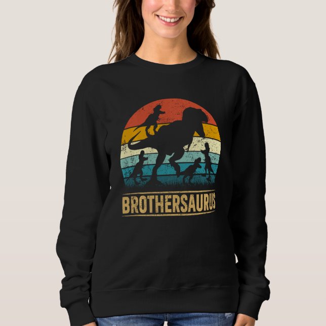 Sweatshirt Frère Dinosaur Rex Brothersaurus 4 Enfants Père S (Devant)