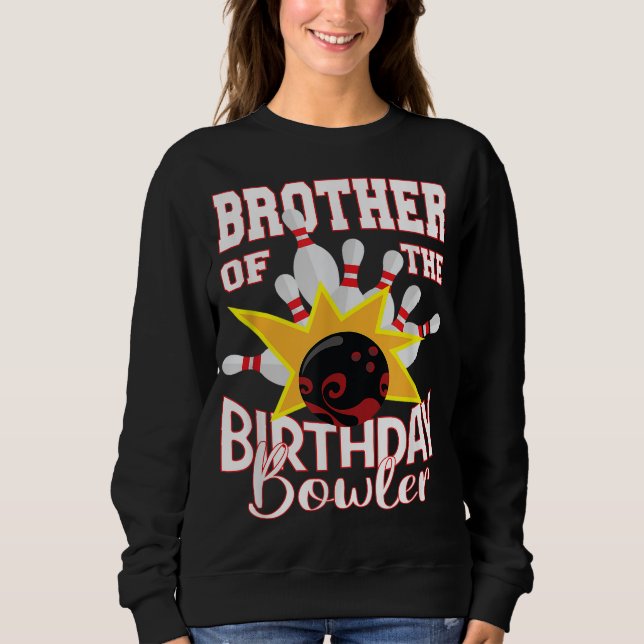 Sweatshirt Frère Du Bowler D'Anniversaire Kid Bowling Party (Devant)