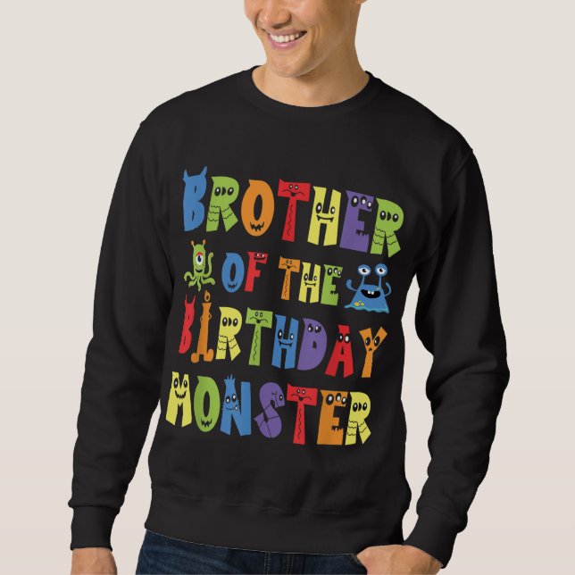 Sweatshirt Frère Du Monstre D'Anniversaire Alien Enfant B-day (Devant)