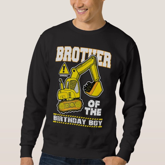 Sweatshirt Frère Du Véhicule De Construction D'Excavateur Dig (Devant)