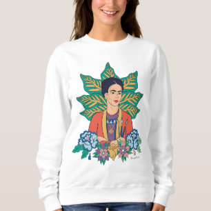 Sweatshirt Frida Kahlo Graphisme floral coloré