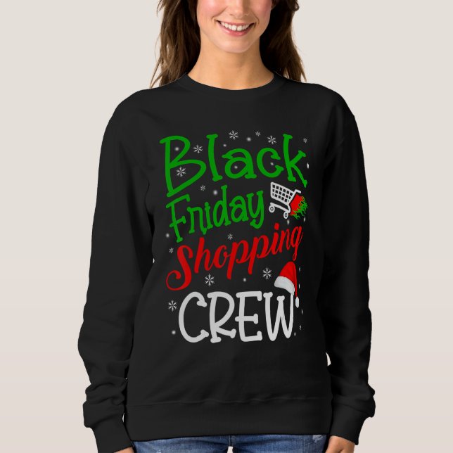 Sweatshirt Friday Shopping Crew Christmas Black Shopping Fami (Devant)