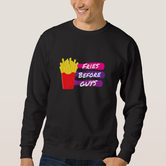 Sweatshirt Fries Avant Les Gars, Fries Françaises Drôle, Mign (Devant)