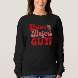 Sweatshirt Fries Avant Les Gars Mignonne Amour Vintage Femmes