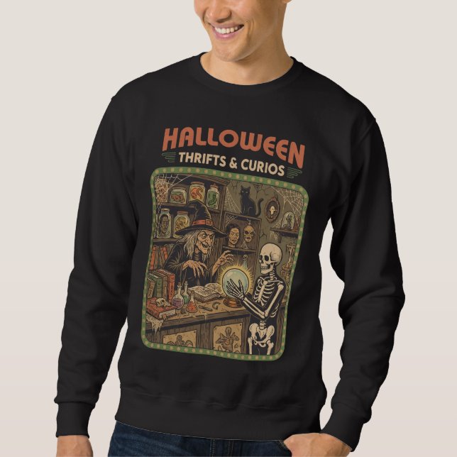 Sweatshirt Friperie Halloween et Curiosités Vintage (Devant)