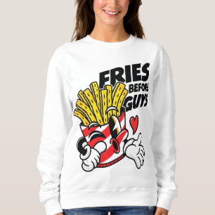 Sweatshirt Frites avant les mecs – Frites françaises de dessi