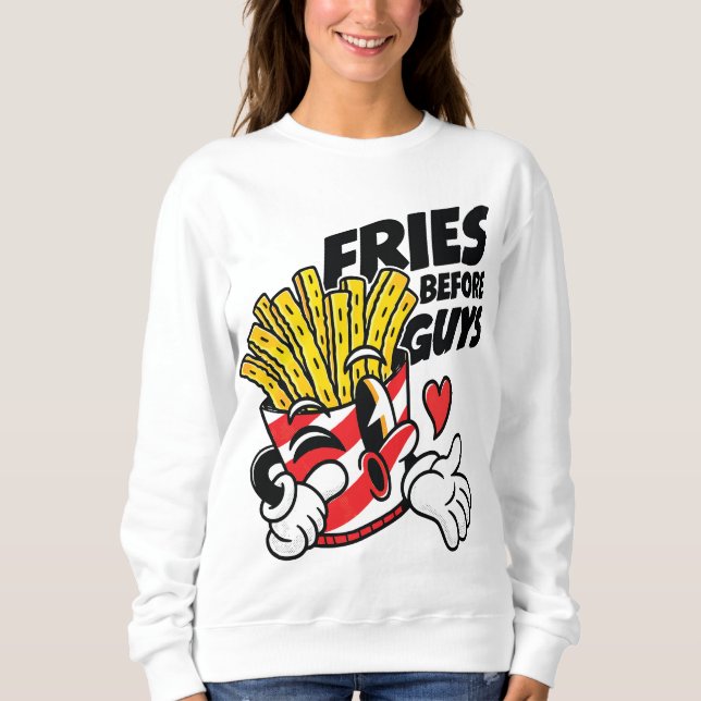 Sweatshirt Frites avant les mecs – Frites françaises de dessi (Devant)