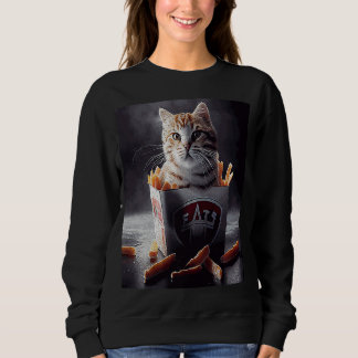 Sweatshirt Frites françaises de hockey sur chat