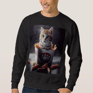 Sweatshirt Frites françaises de hockey sur chat