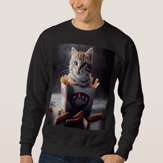 Sweatshirt Frites françaises de hockey sur chat (Devant)