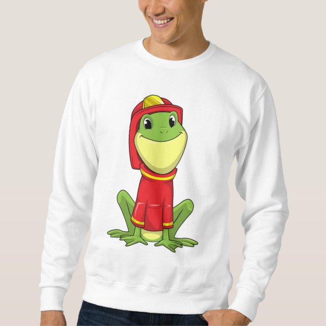 Sweatshirt Frog as Firefighter avec Helmet (Devant)