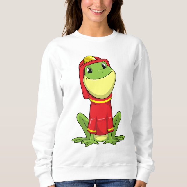 Sweatshirt Frog as Firefighter avec Helmet (Devant)