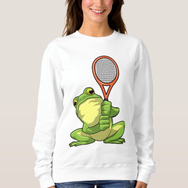 Sweatshirt Frog at Tennis with Tennis racket (Devant)